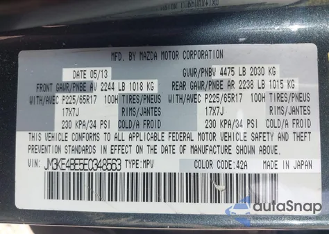 2014 Mazda Cx-5 Sport z USA, uszkodzony, nr VIN JM3KE4BE5E0348563